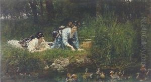 Feeding The Ducks by Marie Francois Firmin-Girard