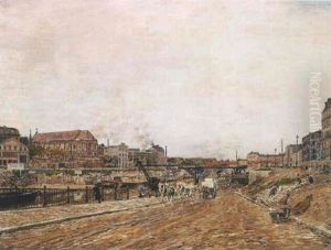Paris, Les Travaux Sur Les Quais De La Seine by Marie Francois Firmin-Girard