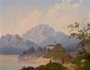 Motiv Aus Der Umgebung Salzburgs Mit Blick Auf Den Hohen Goll Und Den Untersberg