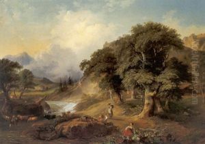 Ideale Landschaft by Johann Fischbach