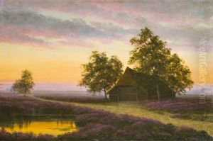 Abendstimmung In Der Heide by Ludwig Fischbeck