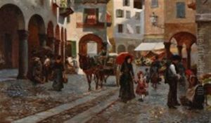 A Market Scene From Lugano