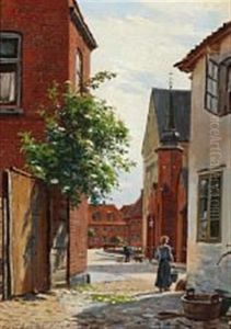 Ved Ribe Domkirke by August Fischer