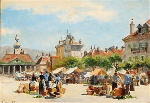 Market Day In Vevey In Switzerland - view 1