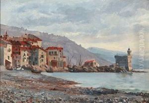 Coastal Scene From Italy by August Fischer