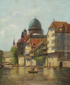 Scenery From Nurnberg In Germany With Channel