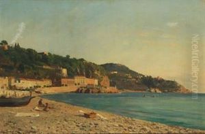 Coastal Scene From Nice by August Fischer