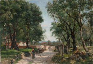 Nainen Ja Kantojuhta (a Woman And A Mule) by August Fischer