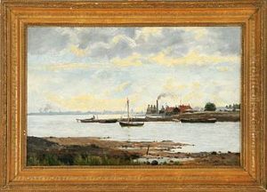Coastal Scene From Copenhagen by August Fischer