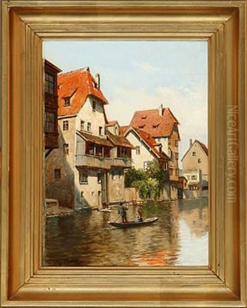 Kanalparti Ved Regnitzfloden, Nurnberg - view 1