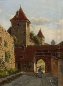 Partie An Der Nurnberger Stadtmauer by August Fischer