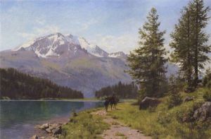 En Sommerdag Ved Silsoen I Schweiz En Sommerdag Ved Silsoen I Schweiz