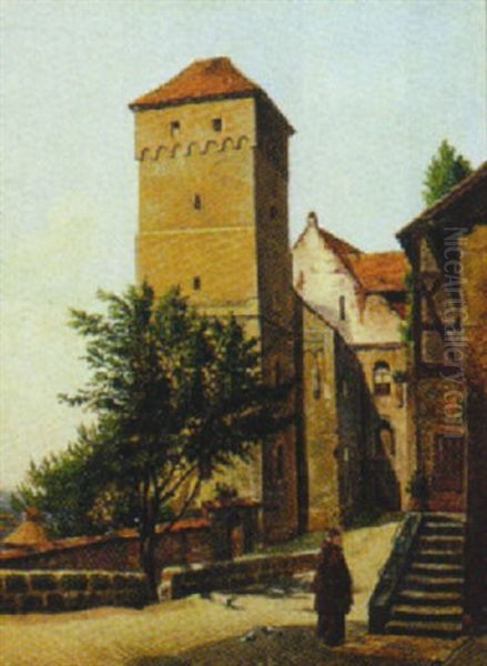 Sydlandsk Eksterior Med Munk Ved Kirke - view 1