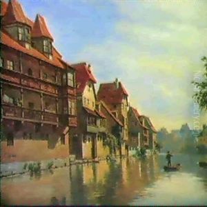 Nurnberg-hausergruppe An Der Pegnitz, Gegenuber Der Insel   Schutt