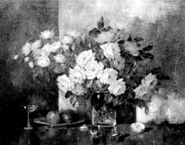 Stilleben Med Rosor Och Frukt - view 1