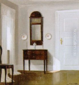 Interior Med Kommode Og Spejl by Edmund Fischer