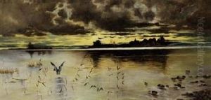 Abendliche Gewitterstimmung An Einem See