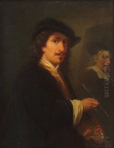 Niederlandischer Maler Mit Palette by Gottlob Fischer