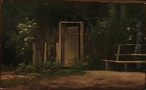 Bench At An Entrance To A Garden