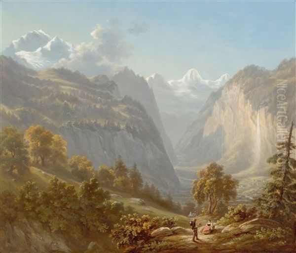 Lauterbrunnen Valley With Staubach And The Jungfrau Massif - view 1