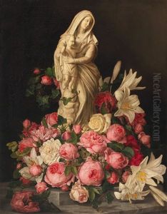 Still Life With Roses And A Madonna Still Life With Roses And A Madonna