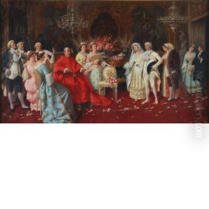 Visit With Cardinal And The Borghese Family by Natale Attanasio