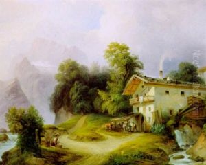 Schmiede Am Konigssee Bei Berchtesgaden by Ludwig Fischer