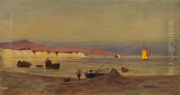 Kustenlandschaft In Agypten Oder Palastina Mit Anlandenden Fischern Und Dhaus - view 1