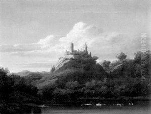 Felsenburg Uber Abendlich Stiller Seelandschaft Felsenburg Uber Abendlich Stiller Seelandschaft