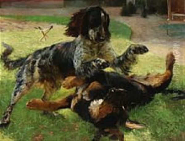 Two Dogs Playing - view 1