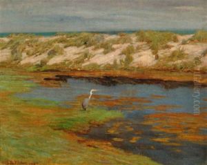 Landschaft Mit Reiher by Vilhelm Theodor Fischer