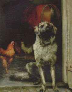 Hundeportraet by Vilhelm Theodor Fischer