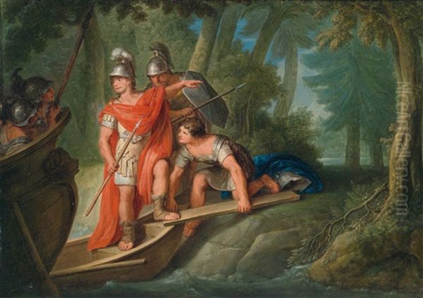 Szene Aus Tassos Rinaldo Und Armida. Carlo Und Ubaldo Schiffen Sich Ein, Um Rinaldo Zu Uberreden, Armida Zu Verlassen - view 1