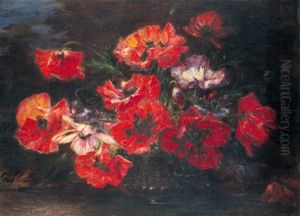 Klatschmohn In Einer Silberschale