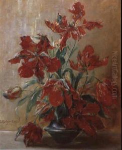 Stilleben Mit Tulpen In Vase by Georg Fischer-Elpons