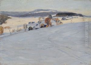 Winterabend Bei Schellerhau I[m] Erzgeb[irge] by Adolf Fischer-Gurig