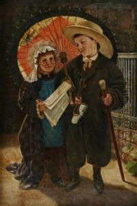 Grosselterchenm (+ Preliminary Drawing In Bodycolor, 1889; 2 Works + Photo)