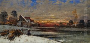 Winter Sunset by Georg Fischhof