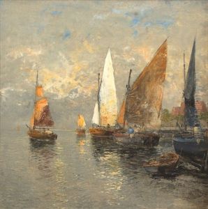 Segelboote Im Hafen by Georg Fischhof