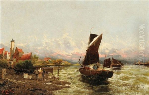 Shore With Fishermen - view 1