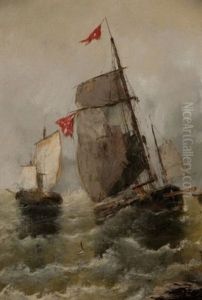 Ship Scene by Georg Fischhof