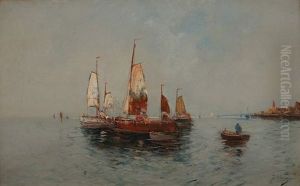 Fischerboote In Der Lagune Vor Venedig by Georg Fischhof