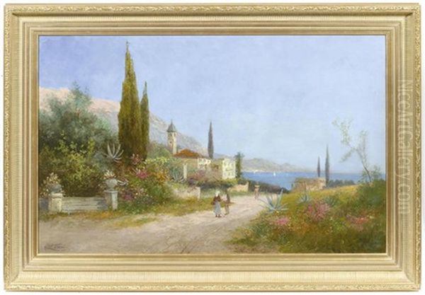 Sudliche Landschaft Mit Person Auf Einem Weg - view 1