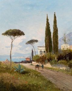 Scenery At The Amalfi Coast by Georg Fischhof