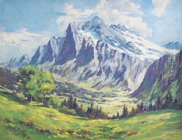Paysage Suisse Grindelwald Wetterhorn - view 1