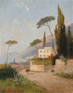 Kustenlandschaft Bei Sorrent by Georg Fischhof