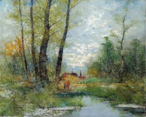 Herbstlicher Birkenwald by Georg Fischhof