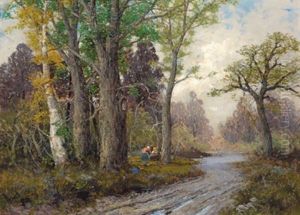 Reisigsammlerinnen Im Herbstwald
