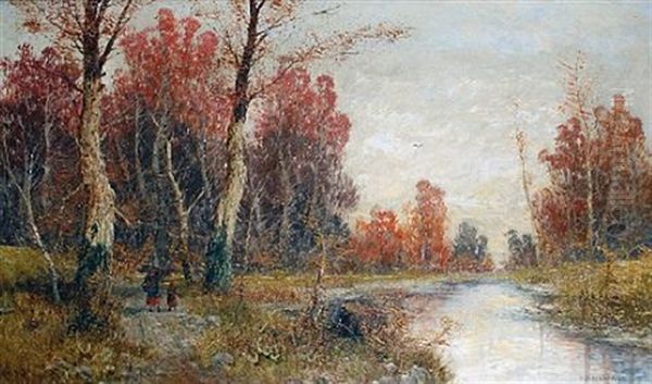 Figures In An Autumnal Landscape - view 1