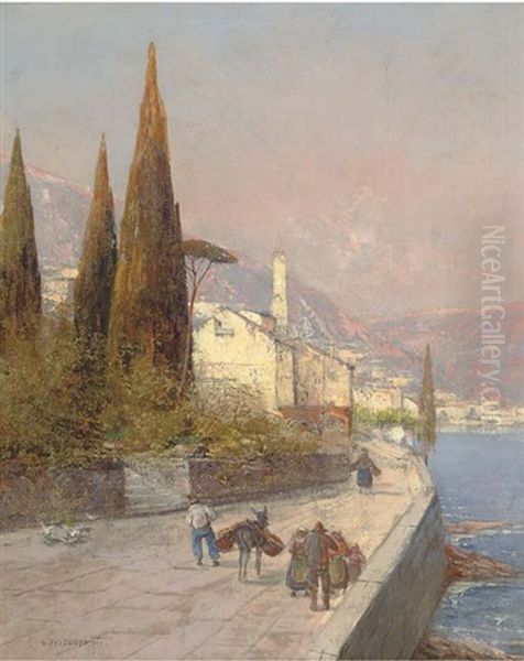 The Road To Market, An Italian Town - view 1